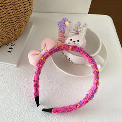 Chic Sweet Cute Rabbit Bowknot Headband Floral Hair Accessories for Baby Girls and Kids Fashion Stock