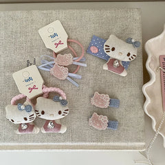 Kids Pink Animals Bowknot Lovely Sweet Fashion High Elastic Quality Wholesale in Stock Girls Scrunchies Hair Clips Accessories