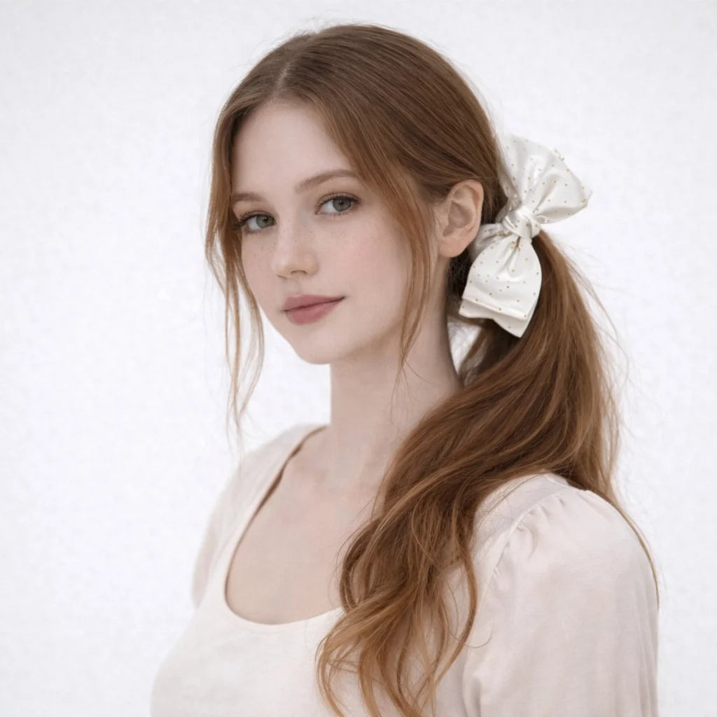 Fashion Princess Style Bowknot Polka Dot Hair Clips for Girls Sweet Trendy Banana Clips for Women Ladies Hair Accessories Chic