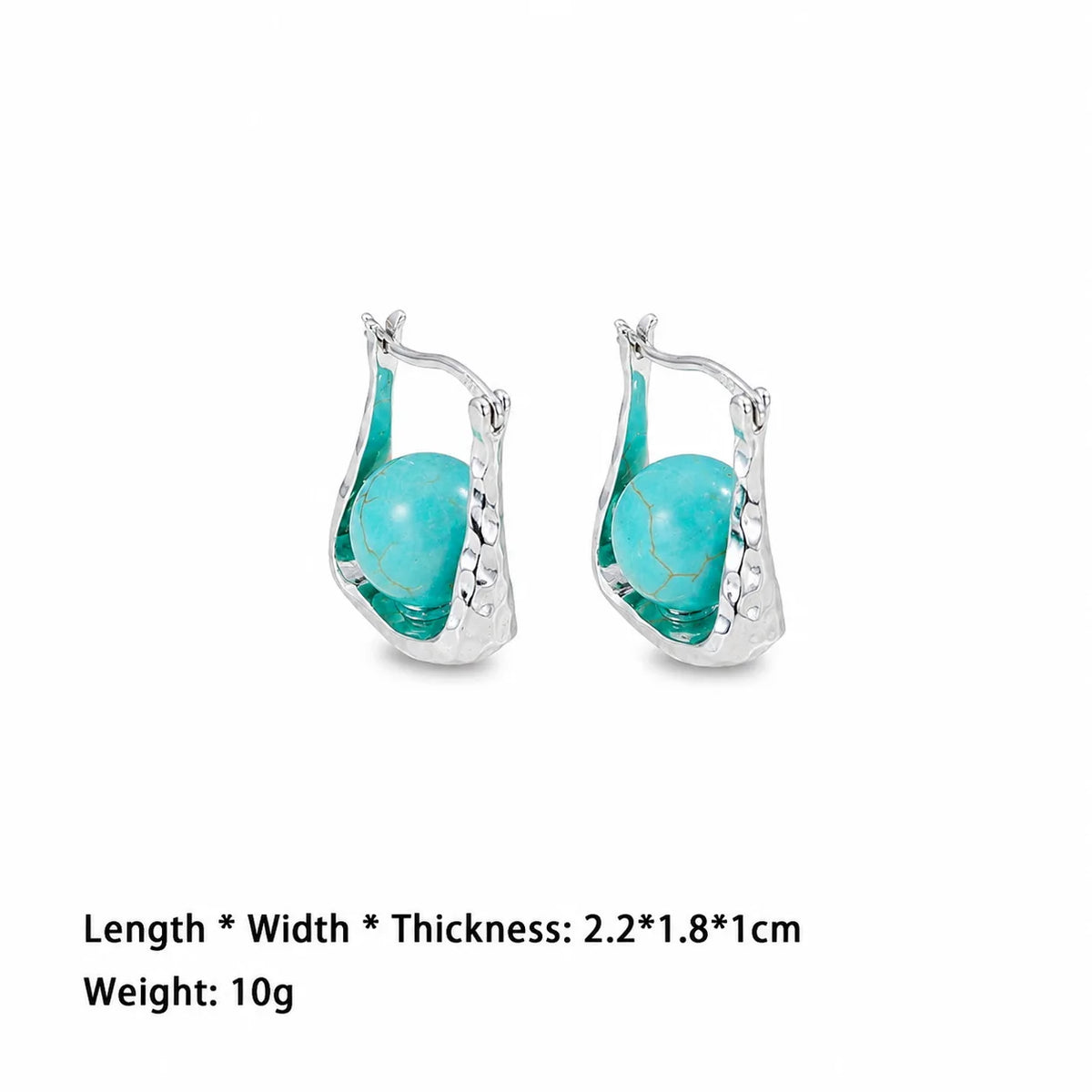 Fashion Tiger Eye Stone Turquoise 18K Gold Plated White K Drop Earrings for Girls Simple Jewelry for Women Ladies Wholesale