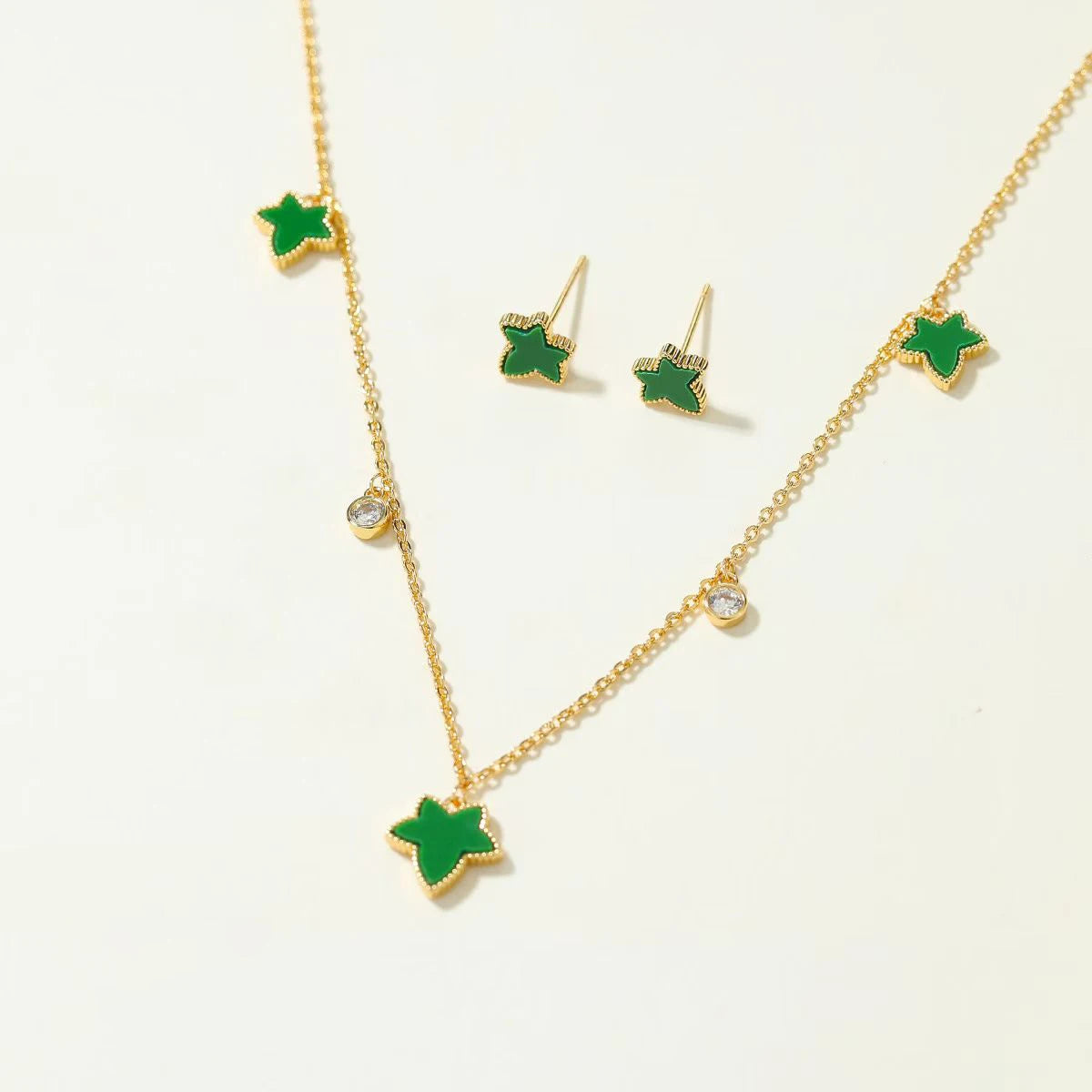 Luxury Refined Charms Glamorous Necklaces for Girls Elegant Sweet Art Deco Stud Earrings for Girls Jewelry Sets for Women Ladies