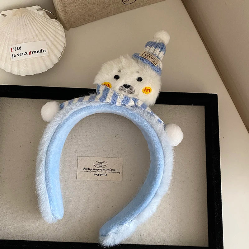 Fashion Sweet Cute Animals Cartoon Head Band for Girls Trendy Fluffy Hair Band for Women Ladies Hair Accessories in Stock