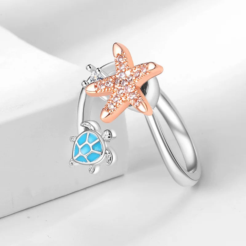 Best Seller Turtle Star Rotating Rings Fashionable Cute Stress-relieving Anxiety-alleviating Rings Women Accessories Wholesale
