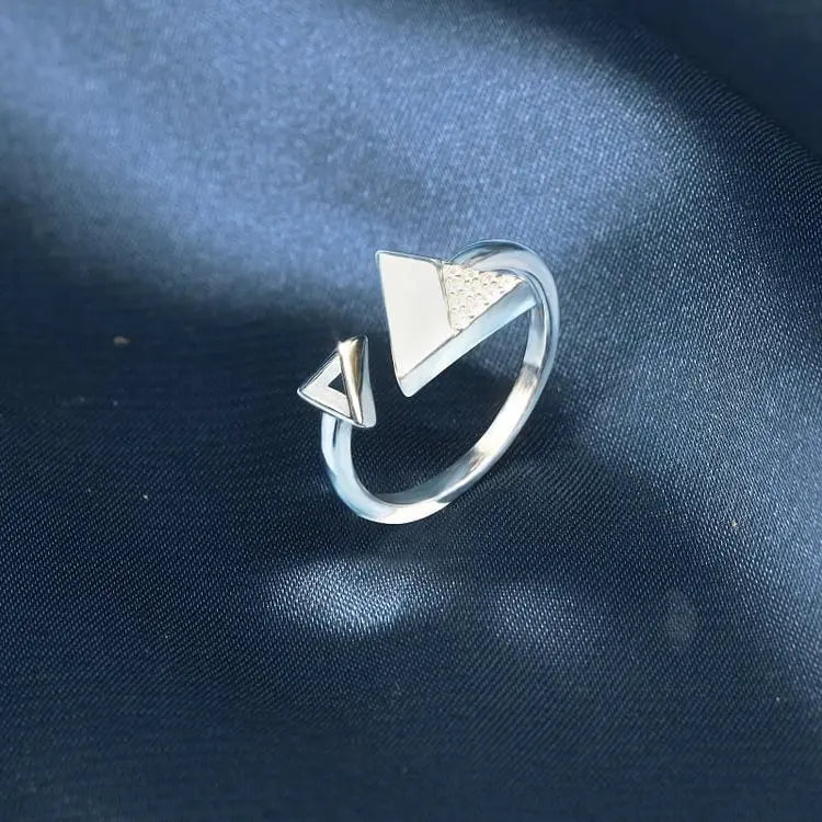 Geometric Triangle Open Rings for Women Adjustable Minimalist Modern Statement Band Fashion Jewelry Gift Accessories Wholesale