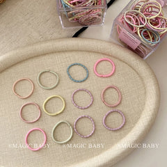 Candy Solid Color High Elastic Hair Ties for Kids Fashionable Sweet Cute Hair Accessories for Baby Children Stocked