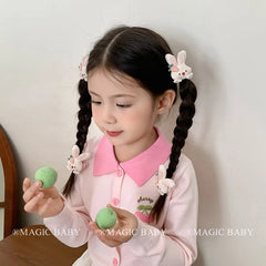 Cute Sweet Kawaii Animals Rabbit Scrunchies for Baby Girls Fashion High Elastic Hair Ties for Kids Children Hair Accessories