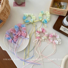 Simple Colorful Elegant Graceful Scrunchies for Baby Girls Sweet Cute Minimalistic Hair Ties for Kids Children Hair Accessories