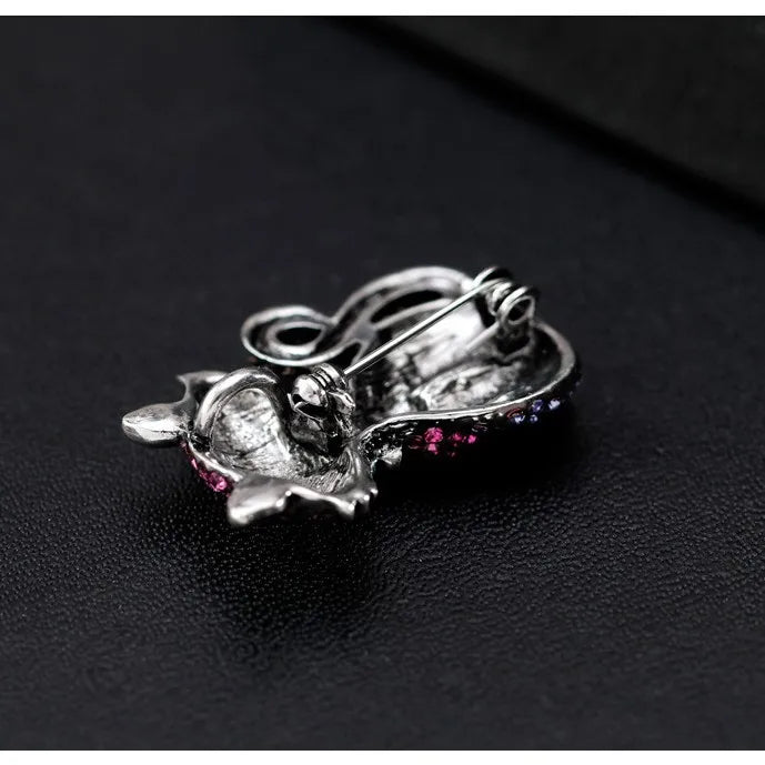 Fashion Glitter Rhinestone Sparking Cats Animals Brooches Puppy Sweet Elegant Pins Jewelry for Women Ladies Accessories Hot Sale