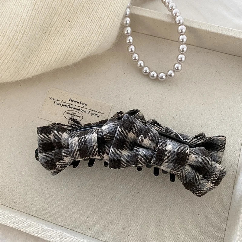 Women Banana Hair Clip Tattoo Bowknot Elegant Design Hair Claw Clip Maurade Sweet for Girls Winter Casual Wholesale Accessory