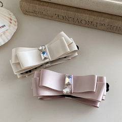 Fashion Elegant Glitter Bowknot Solid Color Hair Clips for Girls Banana Clips for Women Ladies Hair Accessories in Stock Sweet