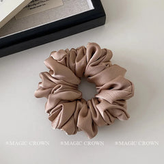 Solid Color French Vintage Hair Ties for Women Durable Elastics Scrunchies Fashionable Office Hair Accessories