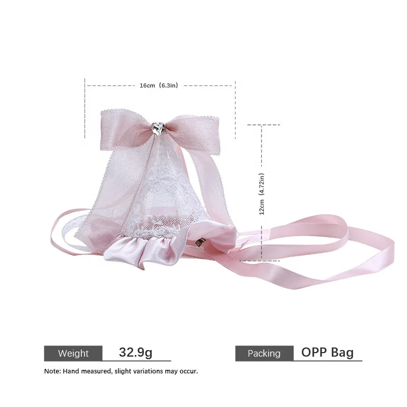 Female Sweet Ribbon White Pink Bowknot Birthday Hair Clips Fashion Elegant Sparking Bulk in Store Hairpins Accessories for Prom