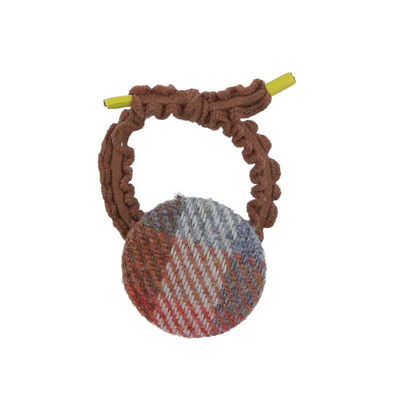Fashion French Style Button Plaid Scrunchies for Baby Girls High Elastic Hair Ties for Kids Children Hair Accessories in Stock