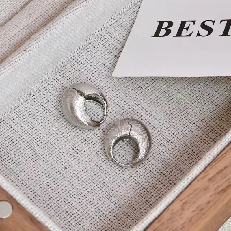 Fashion Simple Minimalistic Art Deco Hoop Earrings for Girls Classic Dainty Fine Jewelry for Women Ladies Accessories Wholesale