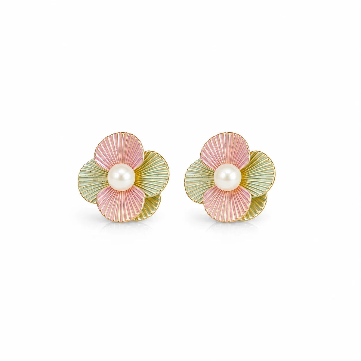 Fashion S925 Silver Flower Freshwater 18K Gold Plated Jewelry Sets for Girls Sweet Earrings Necklaces for Women Ladies Bulk