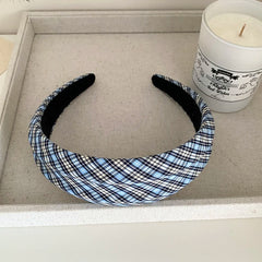 2025 Hot Sale Women Grid Simple Wide Headbands Trendy Elegant Customized Bulk Order in Stock Hairband Accessory for Female Daily