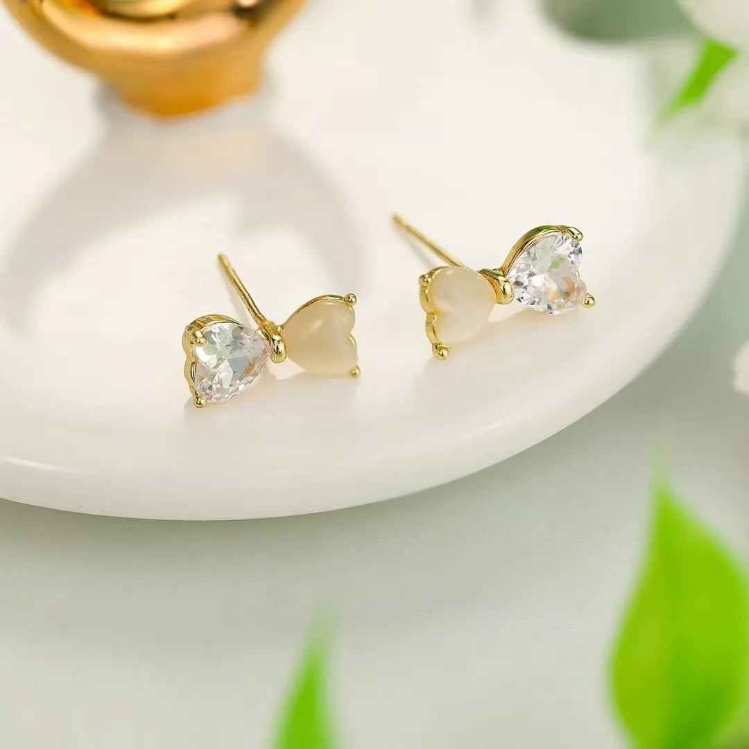 Fashion Cute Sweet Bowknot Stud Earrings for Girls Simple Glamorous Minimalist Jewelry for Women Ladies Accessories Wholesale