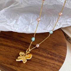 Fashion Butterfly Freshwater Pearl Jewelry Sets for Girls Earrings Necklaces for Women Ladies 18K Gold Copper Wholesale Bulk