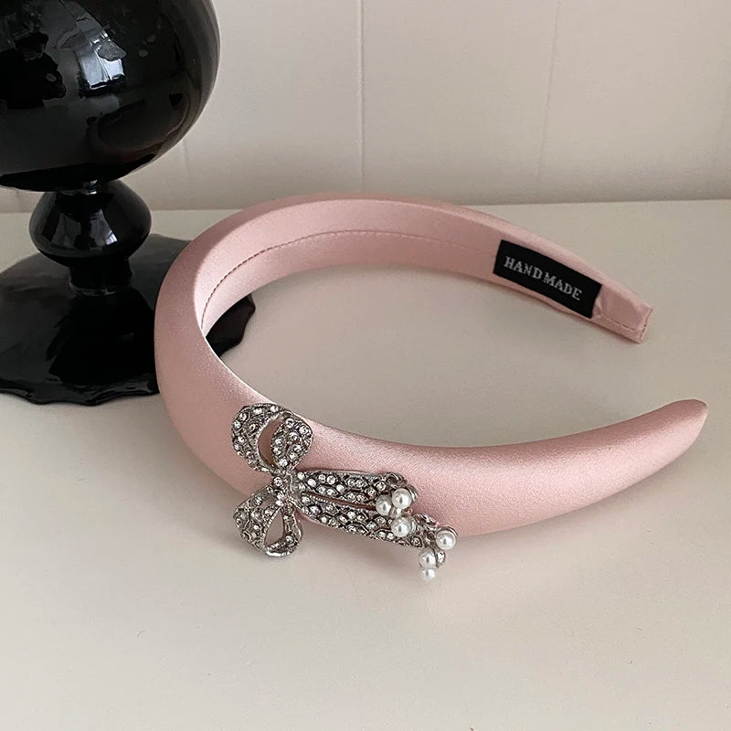 Fashion Luxury Bowknot Glitter Head Band for Girls Sweet Elegant Sparkle Hair Band for Women Ladies Hair Accessories in Stock