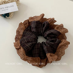 Female Solid Colored Large Scrunchies Elegant Fashion Simple Customized Bulk Order in Stock Hair Ties Accessory for Causal Use