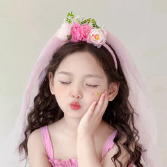 Cute Princess Style Flower Tulle Headband for Baby Girls Sweet Hair Accessories for Kids and Teens Stock Available