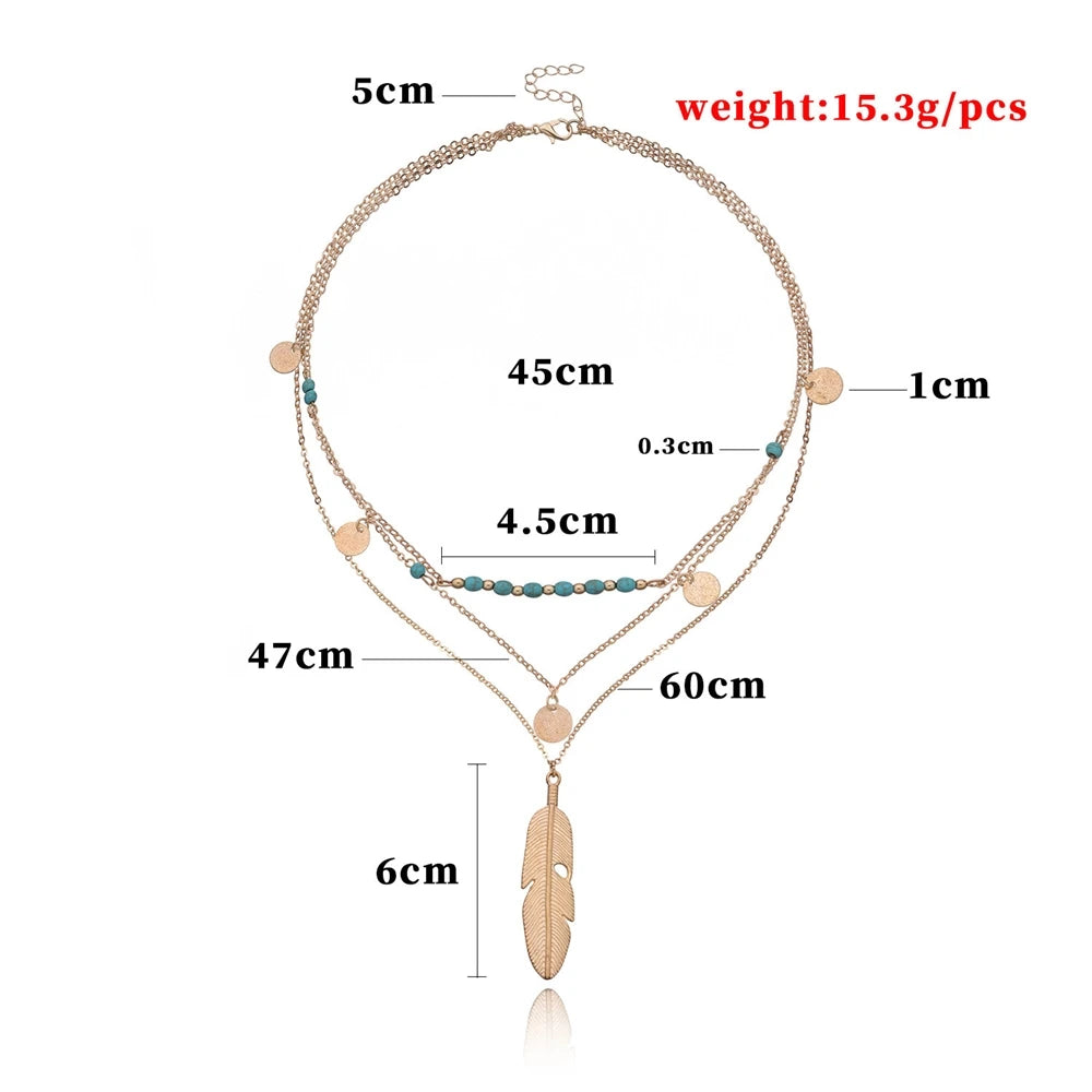 Fashion Popular Sweet Leafs Trendy Layered Wearing Necklaces for Girls Sweater Chains for Women Ladies Jewelry Accessories