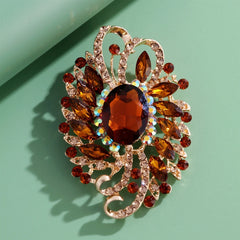 Fashion Rhinestone Glitter Sparking Dainty Brooches for Girls Glamorous Vintage Pins Jewelry for Women Ladies Accessories