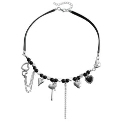 Fashion Sweet Heart Shaped Beads Necklaces for Girls Elegant Spicy Glamorous Jewelry for Women Ladies Choker Accessories Female