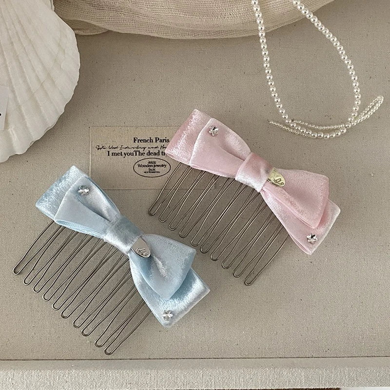 Fashion Bowknot Sweet Elegant Simple Hair Clips for Girls Chic Trendy Stylish Comb for Women Ladies Hair Accessories in Stock