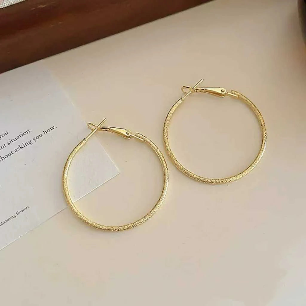 Female Gold Color Large Hoop Earring Fashion Elegant Graceful Glamorous High Quality Bulk Jewelry Accessories for Women Street