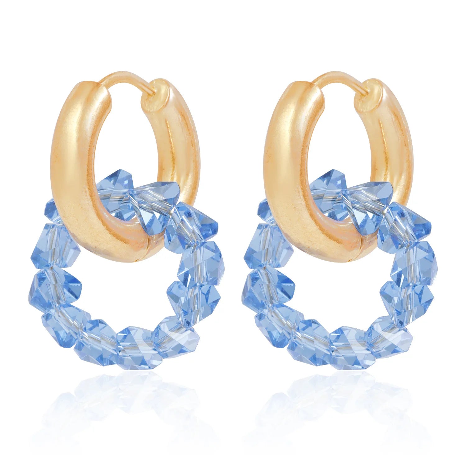 Fashion Rhinestone Hoop Earrings for Girls Sweet Elegant Insta Style Glamorous Dainty Jewelry for Women Ladies Accessories
