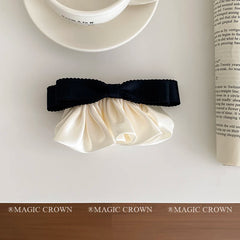 Elegant Simple Solid Color Bowknot Hair Snap Clips Chic Classic Alloy Hair Accessories for Girls and Women for Party Occasions