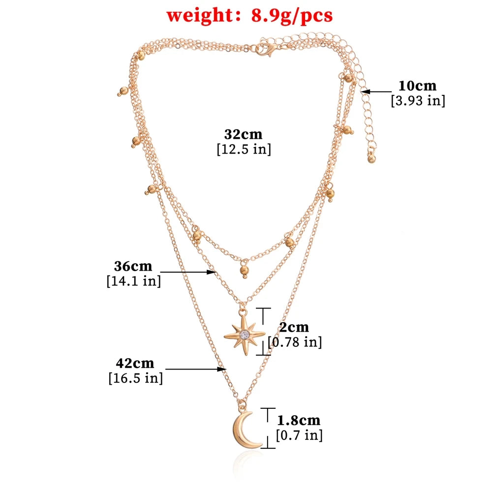 Fashion Moon Sun Simple Necklaces for Girls Sweet Cute Elegant Jewellry for Women Ladies Accessories Chinese Supplier Wholesale