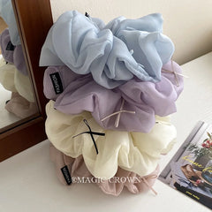 2025 Spring Summer Hot Sale Elegant Stylish Hair Ties for Women Ladies Ribbon Scrunchies Solid Colors Sweet Hair Accessories