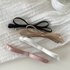 Hot Sale French Vintage Elegant Women Hairpins Medium Barrette Bowknot Solid Color Fabric Claw Clips Wholesale Stock Accessory