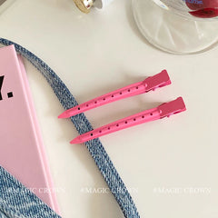 Sweet Candy Colors Duckbill Hair Clips for Girls Cute Bangs Clips Barrettes for Women Hair Accessories Solid Color  Ladies