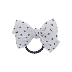 Girly Aesthetic Bowknot Dots Solid Colored Elastic Scrunchies Fashion Sweet Ponytail Holder Kids in Stock Hair Ties Accessories