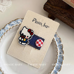 Girly Aesthetic Cat Bowknot Cartoon Small Alligator Clips Sweet Cute Fashion New Design Hairpins Accessories for Kids Children