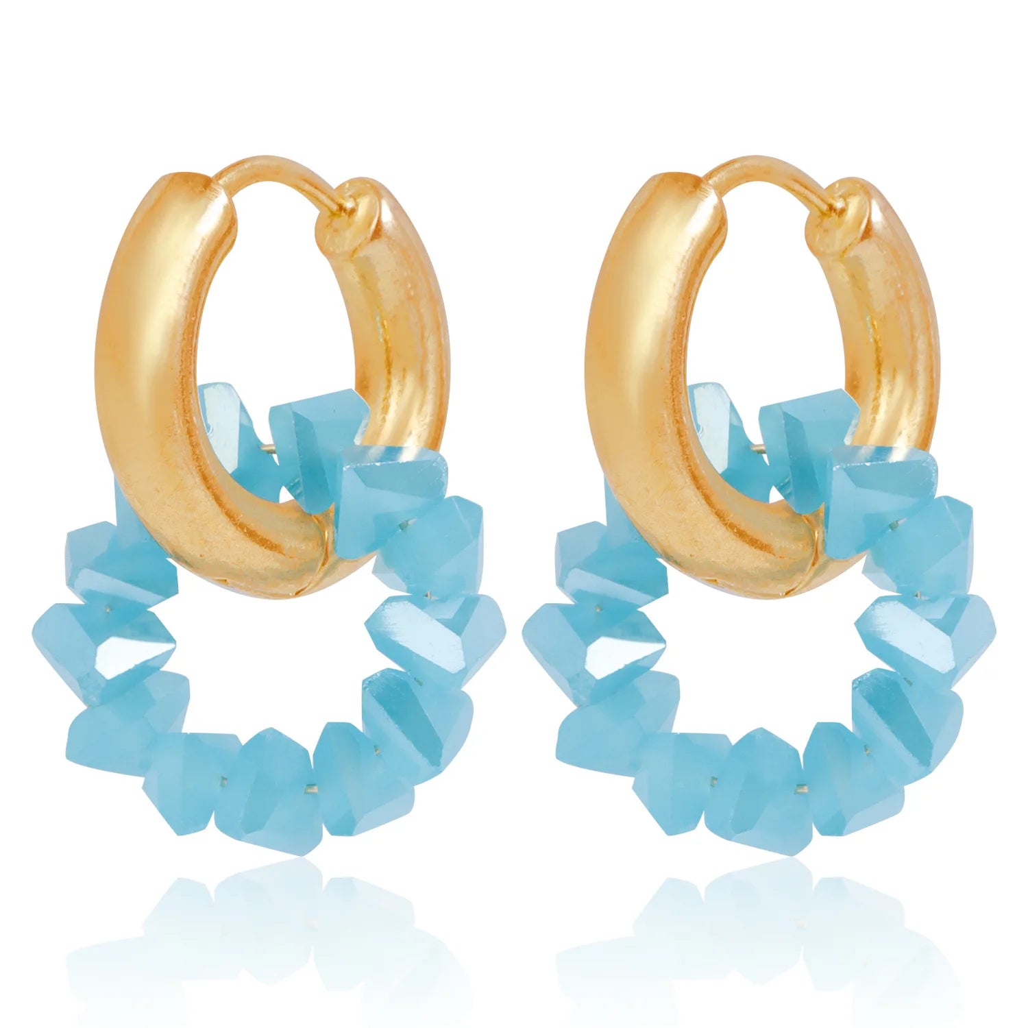 Fashion Rhinestone Hoop Earrings for Girls Sweet Elegant Insta Style Glamorous Dainty Jewelry for Women Ladies Accessories