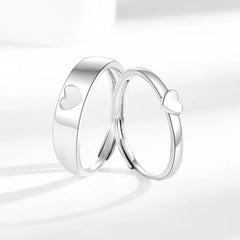 Korean-style Simple Heart-shaped Hollowed-out Rings Cute Gifts for Women Couple Wedding Ring Engagement Marriage Jewelry Bulk