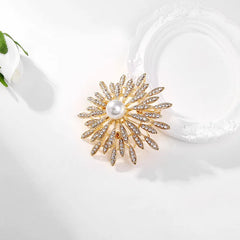 Fashion Glitter Flowers Floral Sweet Brooches for Girls Trendy Stylish Glamorous Pins Jewelry for Women Ladies Accessories