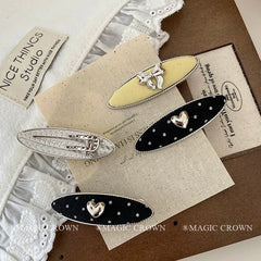 Fashion Sweet Cute Solid Color Dot Heart Shaped Bowknot Hair Clips for Girls Elegant Alligator for Women Ladies Hair Accessories