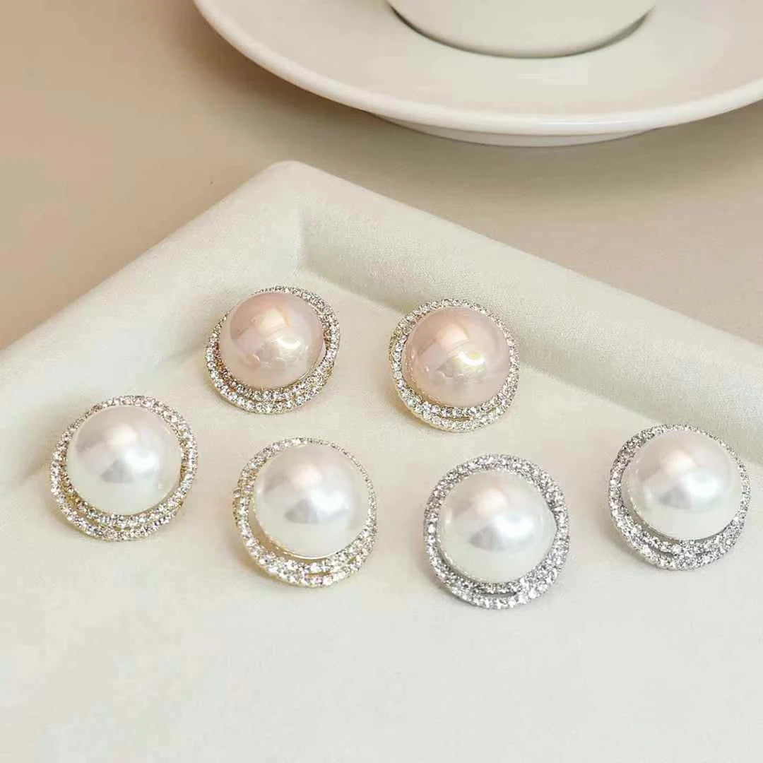 Women Minimalistic Imitation Pearl Small Stud Earring Fashion Elegant Graceful Simple Bulk Jewelry Accessories for Female Office
