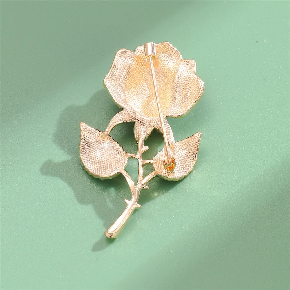 Fashion Flowers Floral Rose Elegant Brooches for Girls Sweet Trendy Cute Pins Jewelry for Women Ladies Accessories Wholesale