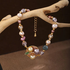 Fashion Freshwater Pearl Glass Crystal Flower Bracelets for Girls Trendy Jewelry for Women Ladies Wholesale China Factory