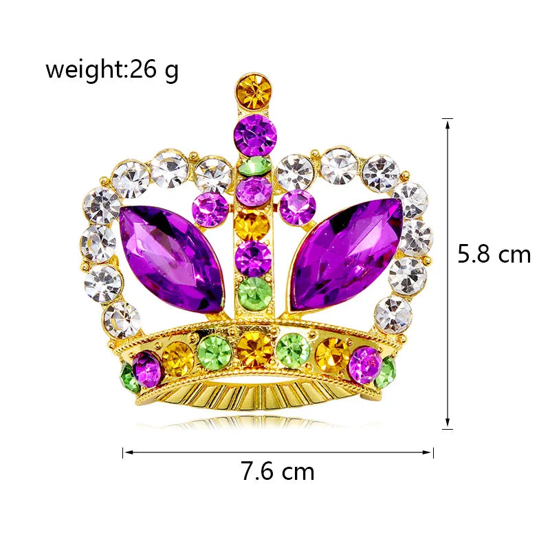 Fashion Glitter Sparkle Rhinestone Crown Luxury Brooches for Girls Sweet Princess Vintage Jewelry for Women Ladies Accessories