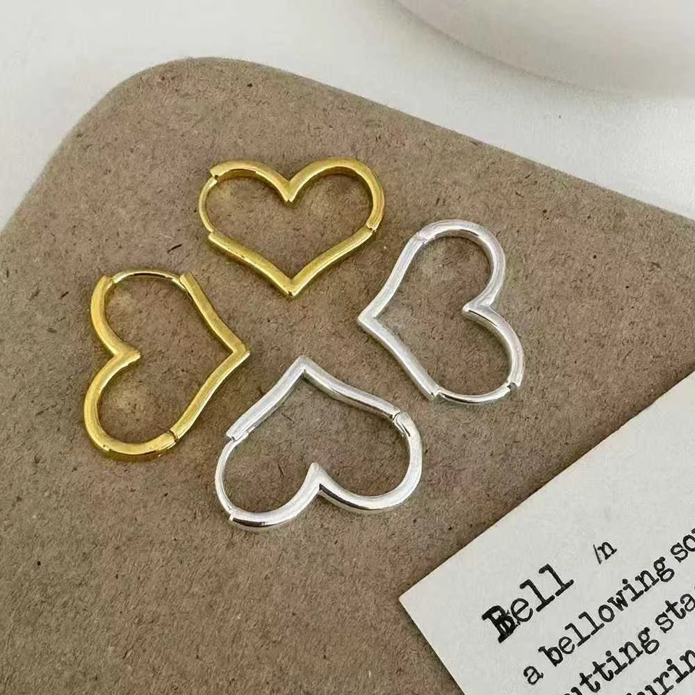 Female Heart Circle Shape Simple Small Mini Hoop Earring Fashion Elegant Luxurious Dainty Wholesale Jewelry Accessory for Daily