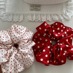 Vintage Chic Simple Dot Scrunchies Stylish Minimalistic Women's Hair Ties Trendy Hair Accessories for Girls