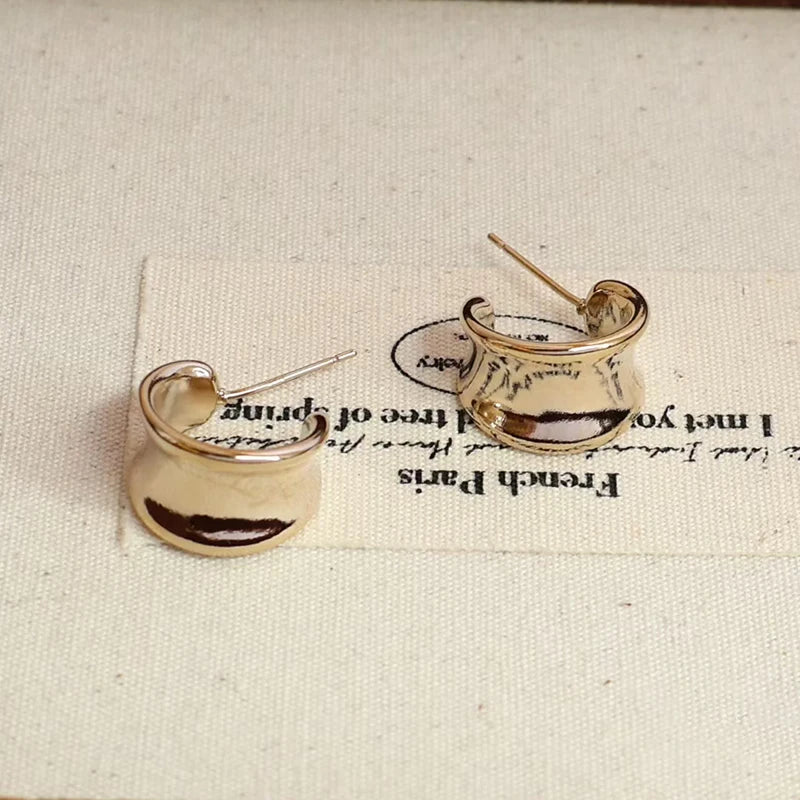 Fashion Simple Minimalistic Trendy Elegant Hoop Earrings for Girls Charms Glamorous Jewelry for Women Ladies Accessories Chic