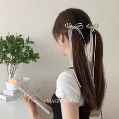 Women Solid Color Dots Pink Bowknot Ribbon Alligator Clips Sweet Fashion Wholesale in Stock Hairpins Accessories for Female Use